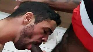 Why did the young guy end up sucking that big black cock?