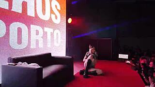 Foursome swinger party on stage with Liz Rainbow and others.