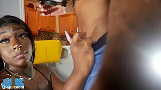 Ebony Babe Accepts Blowjob Challenge with Monster Cock