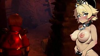 Charming mature woman in Ander the Witch game play