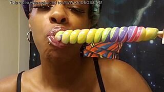 Sampling a Unicorn Lollipop with an Ebony Babe in a Fetish Setting