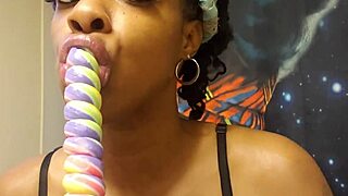 Sampling a Unicorn Lollipop with an Ebony Babe in a Fetish Setting