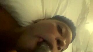 ebony woman sucking on a big black cock in a homemade video with horny sex