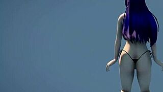 Bikini Girl Dances with Big Tits in 3D Anime