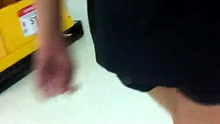 Babe flashes ass in public upshorts video