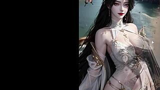 AI painting of Liu Shen's huge tits and fat ass in Perfect World 3D animation