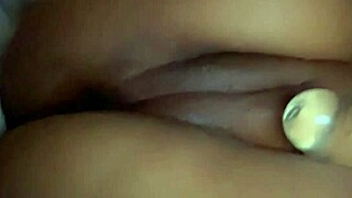 teen plays with messy shaven pussy