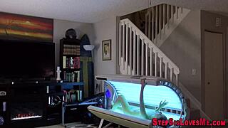 Teen sucks cock then gets nailed in doggystyle