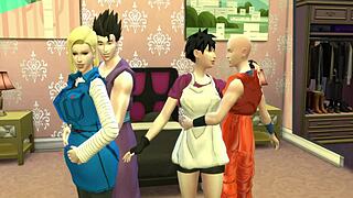 Dragon ball porn epi 18 hentai intercambio de esposas videl y nro 18 folladas como perras maduras infieles calientes ntr 😈