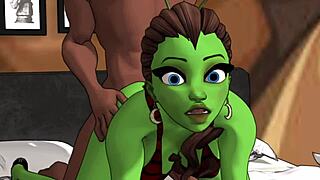 Green Big Booty Alien Emerges from Portal for Intense BBC Action - AI Voice Overs