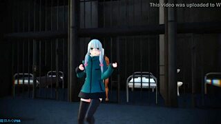 Sagiri Izumi says, 'Dance with me in this monster toon raspberry scene'