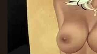 Look at this 3D naked blonde flashing everything!