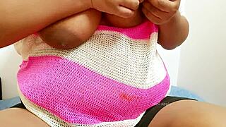 amateur babe with big tits poses sexily