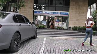 This asian teen enjoys blowjob before doggystyle fuck