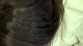 Sexy brunette minxycme moans while sucking dildo with big tits