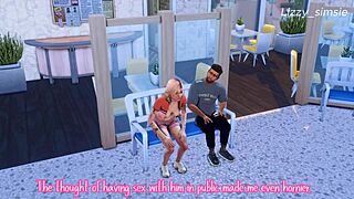 Blonde bent over for doggystyle fucking in public gym animation