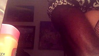 Hey, Candycane getting gangbanged by black cocks in trans group.