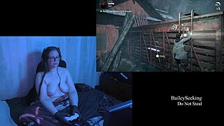 Naked alan wake play through part 5 featuring brunette with long hair