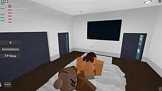 Big black cock action in doggystyle and cowgirl on Roblox