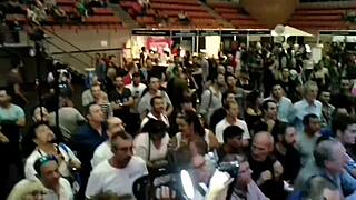 rafael anglada gives an incredible fuck to diana rius with big natural tits in public