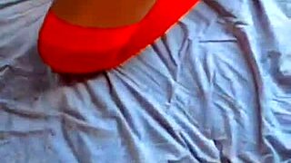 Hottie in Red Lingerie Giving Hot Group Action