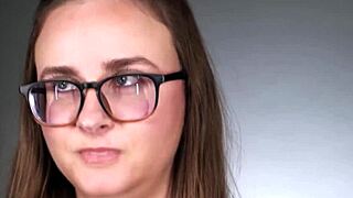 Shy Brunette Overcomes Hesitation for First Masturbation Session