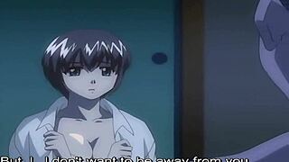 shy anime yuri virgin explores big tits blowjob and creampie pussy fuck with mommy teacher