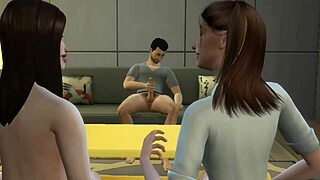 Innocent Stepdaughter Discovers Stepparents Having Sex On Sofa, Joins In