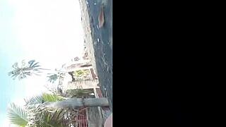 latina doggystyle sex in public on mexican beach