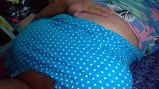 latina teen gets excited in the morning