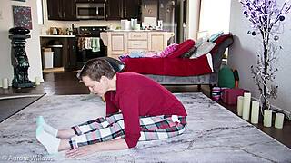 Yoga lesson turns into hardcore pounding for brunette babe