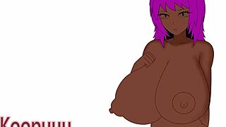 in this porn speed painting, the cute asian girl has huge tits that are extra large and adorable