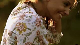 Milf Anetta Keys Poses Outdoor After Ripping Clothes Off