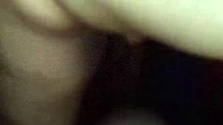 I suck my husband's white cock deliciously so he puts on a condom and I ride him until he cums inside