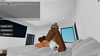 First time cheating and loving it: Big black cock in action in Roblox