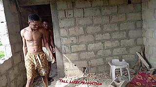 damn! two street dudes bang a homeless girl in an unfinished building!