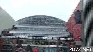 Real Miniature Legal Age Teen Licking Balls And Fucking Pussy In POV