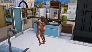 Quickly in college shower room with deepthroat and cumshot