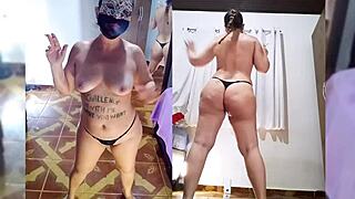 Mirelladelic, i striptease with ripped clothes and fishnets.