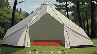 Tomboy gives blowjob during forest hike