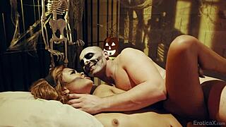 Sexy Brunette Zombie Brings Romantic Halloween Surprise