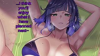 Yelan guides you through thrilling edging in hentai joi