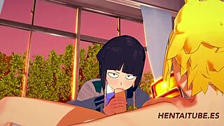 wanna see jiro kyoka's epic blowjob in boku no hero hentai?