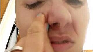 With stockings on my face, I look like a pig with a funny nose