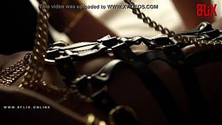 Amateurs engage in erotic bdsm bondage and cock play