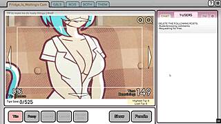 nicole's hentai game ep 2 shows her fondling tits for customers