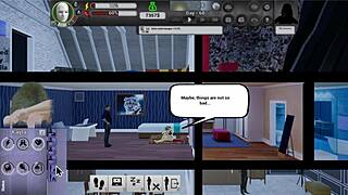 curvy mature sucking big cock in hentai game outfit.