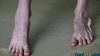 Kinky european babe delivers intense footjob and blowjob