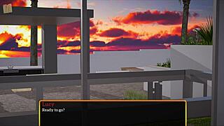 My new family 315 - a game episode with redhead character and small tits.