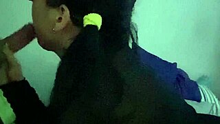 Big tits girl giving blowjob in lingerie